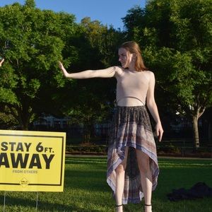 free people intimately patterned high low skirt